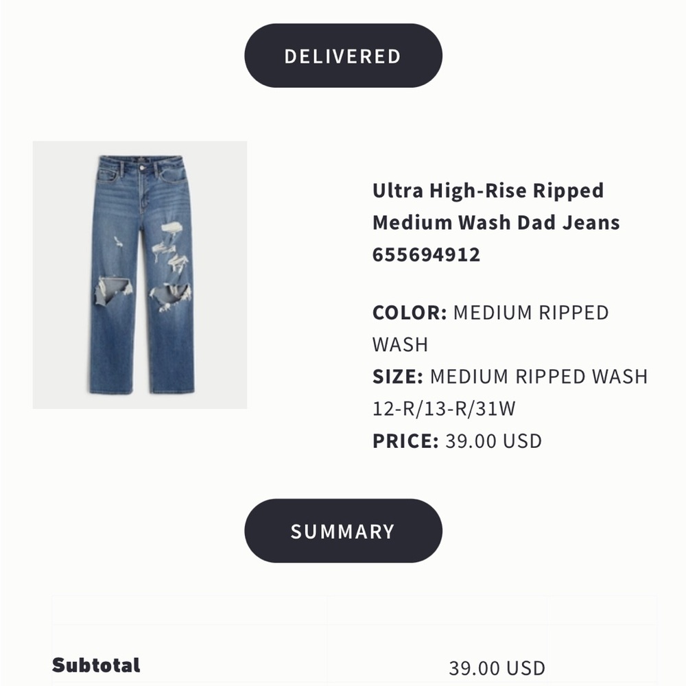 (2) Ultra High-Rise Ripped Medium Wash Dad Jeans
